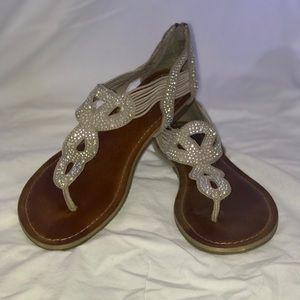 Taupe Jeweled Sandals